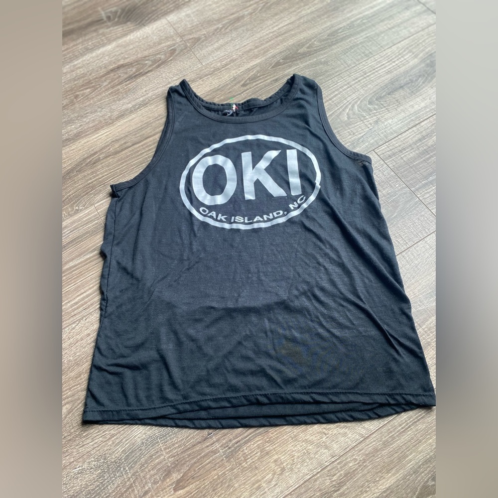 Oak Island North Carolina black tank top women’s size XL, OKI NC
